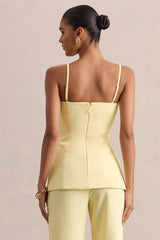 Lunivra | Lemon Square-Neck Tailored Top