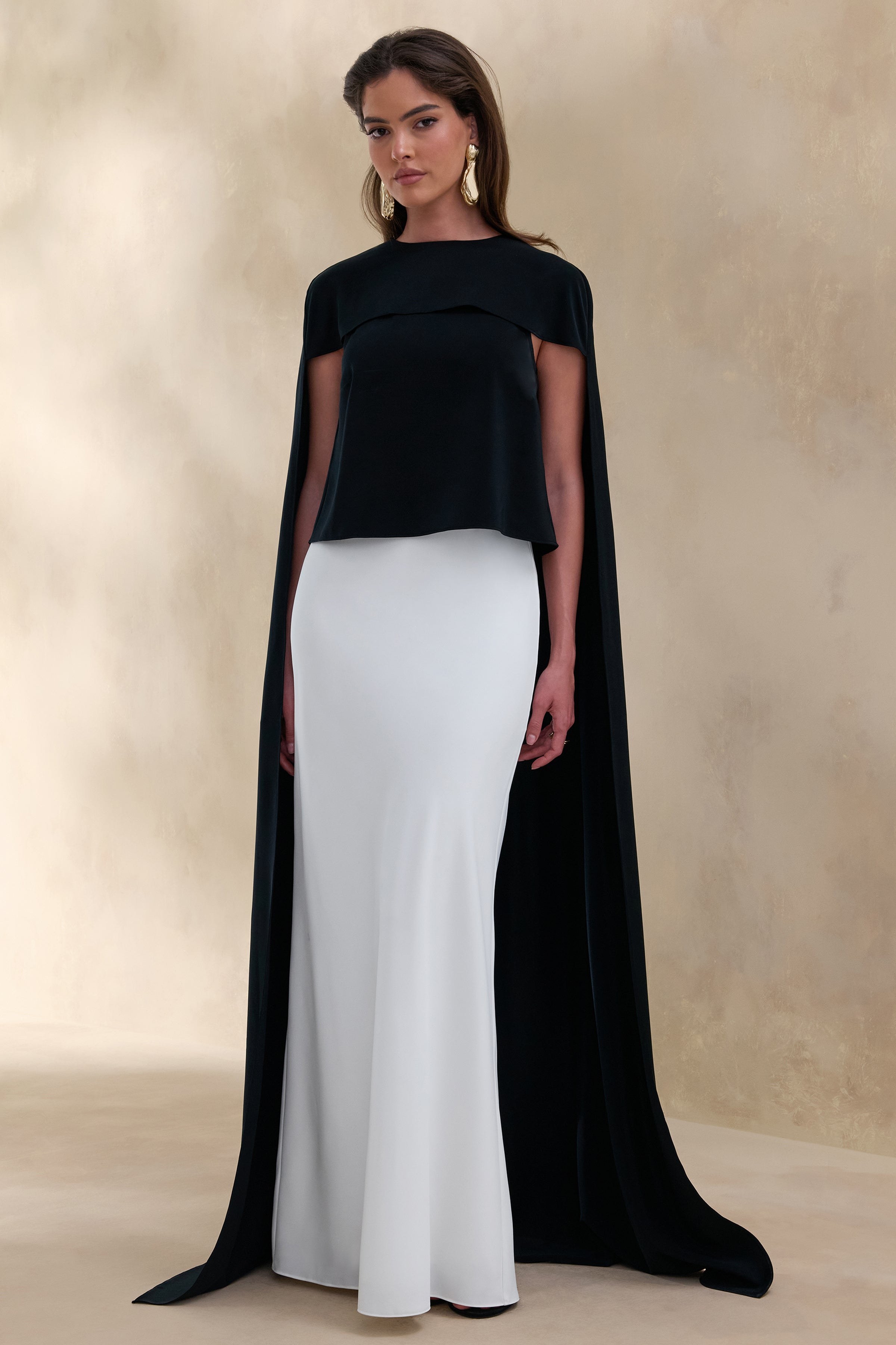 Iveta | White Satin Maxi-Skirt